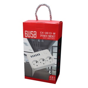 سه راهی برق و شارژر USB مدل CXU613
